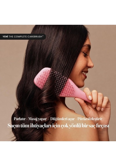 Complete Carebrush Fine Saç Bakım Fırçası Düz Ve Dalgalı Saçlar İçin Düğümleri Nazikçe Açar, Saç Derisine Masaj Yapar Pembe