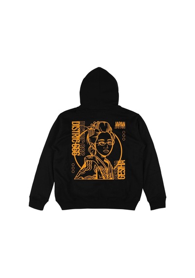 Startmore Adrift Japan Geisha V2 Siyah Oversize Unisex Kapüşonlu Sweatshirt Hoodie Siyah