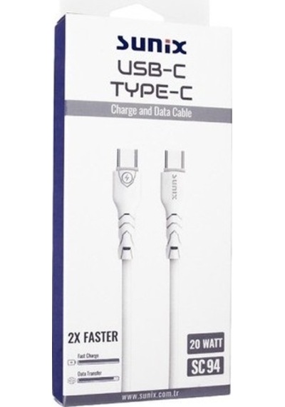 Sunix Sc-94 Usb-C Type-C Data ve Şarj Kablosu 20W Kablo