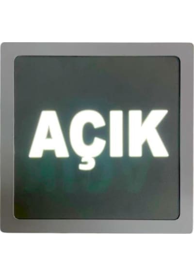 Ledli Açık Tabelası Kasa Ölçüsü 20x20cm