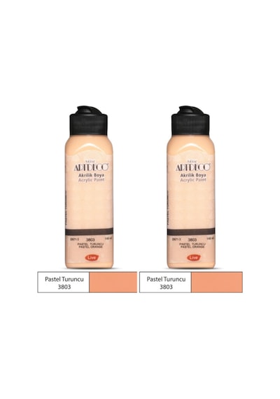 2 Li Akrilik Boya 140 Ml Renk Seçmeli Canlı Ve Pastel 3803 - Pastel Turuncu
