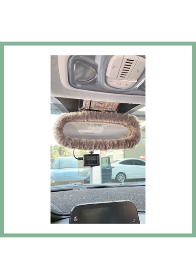 Bşkvirgo Peluş Dikiz Ayna Kılıfı Süs Gri Bsk2026 Standart