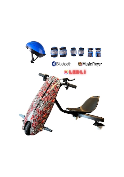 Citymate Drift Car Elektrikli Kaykay Bluetooth Dirift Kar Hoverboard Scooter + Koruma Ekipmanı D15