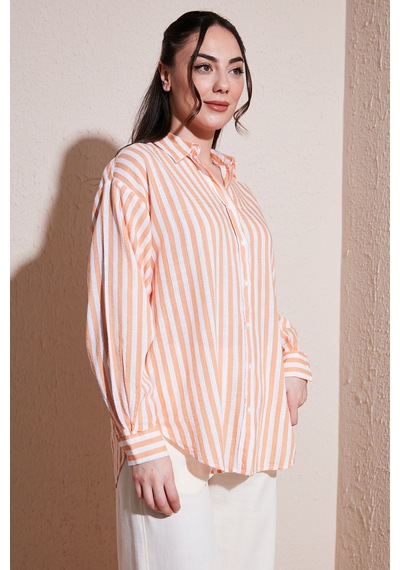 Fashion Friends Bayan Gömlek 26y0670k1 Turuncu Fashion Friends Bayan Gömlek 26y0670k1 Turuncu