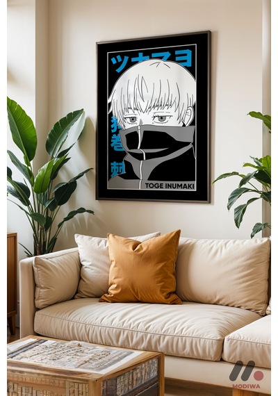 Jujutsu Kaisen Toge Inumaki Poster, Siyah Çerçeveli Duvar Tablosu - Anime Severlere Özel Hediye