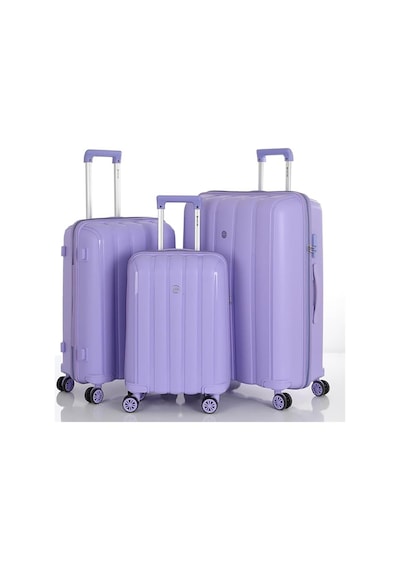 Mçs 3lü Set Kırılmaz Silikon Seyahat Valizi Bavulu V305 Lila