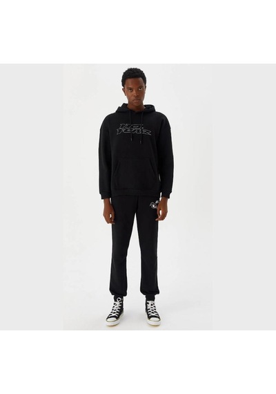 No Fear Erkek Sweatshirt Kapüşonlu Siyah Melanj M500271