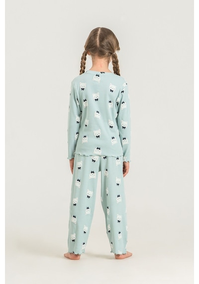 Rolypoly Kız Çocuk Teddy Bears Yeşil Uzun Kol Pijama Takım Rp3901-c-v2 Rp3901-c-v2
