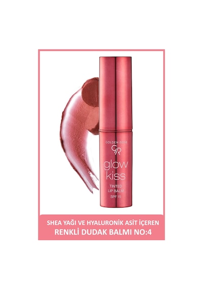 Golden Rose Glow Kiss Tinted Shea Yağı Hyaluronik Asit Ve Vitamin E İçeren Renkli Dudak Balmı 04 Peach Shake