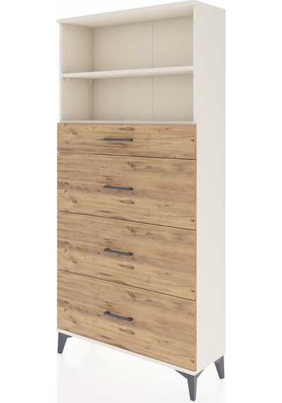 Arges Dolap 2 Raflı 4 Çekmeceli 88x30x182 Aytaşı-çam Aytaşı