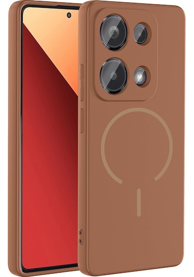 Redmi Note 13 Pro 4g Kılıf M-safe Şarj Özellikli Mkst Meta Kapak - Kahverengi Kahverengi