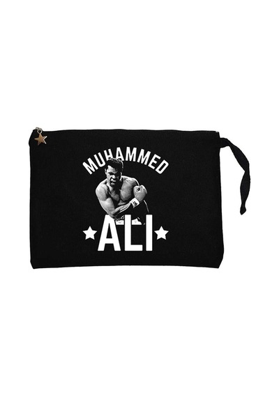 Muhammad Ali Face Siyah Clutch Astarlı Cüzdan / El Çantası Siyah