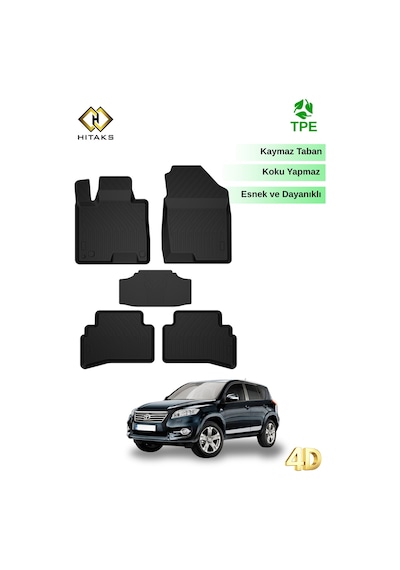 Hitaks Toyota Rav4 2005 2013 Uyumlu Araca Özel 4d Havuzlu Paspas