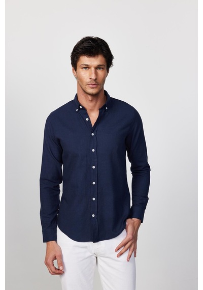 Tudors Erkek Slim Fit Dar Kesim Uzun Kollu %100 Pamuk Keten Doku Düğmeli Yaka Lacivert Gömlek-26905 Lacivert Tudors Erkek Slim Fit Dar Kesim Uzun Kollu %100 Pamuk Keten Doku Düğmeli Yaka Lacivert Gömlek-26905 Lacivert