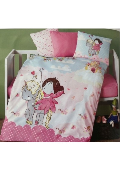 Bebek Nevresim Takımı Pamuk Fairy 100 150 Pembe