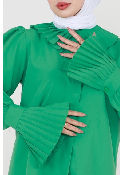 Sevitli Kolu Piliseli Gömlek -benetton Yeşili-3481-benetton Yeşili Benetton Yeşili Sevitli Kolu Piliseli Gömlek -benetton Yeşili-3481-benetton Yeşili Benetton Yeşili
