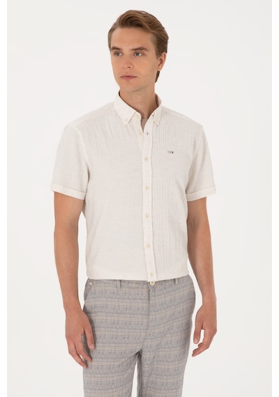 U.s. Polo Assn. Erkek Krem Gömlek Kısa Kollu 50306328-vr071 Krem