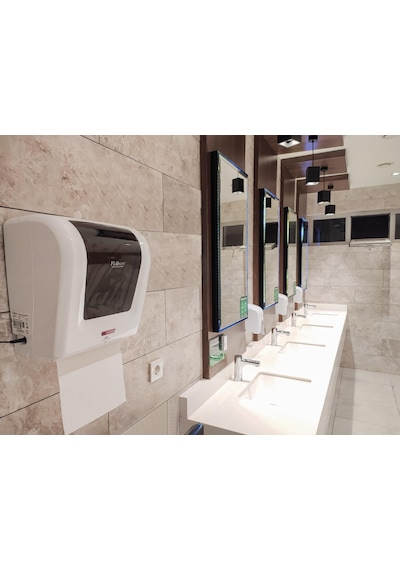 Flosoft Fotoselli Sensörlü Kağıt Havlu Verici 21 Cm F047 Beyaz - Siyah