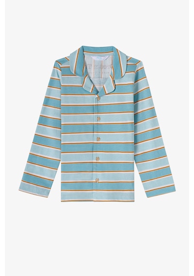 Penti Mavi Erkek Çocuk Blue Stripe Uzun Kollu Düğmeli Pamuklu Gömlek Pijama Takımı Penti Mavi Erkek Çocuk Blue Stripe Uzun Kollu Düğmeli Pamuklu Gömlek Pijama Takımı