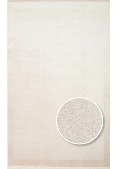 Hoom Rugs Como Nap 02 Beige Viskon & Floş Sık Dokuma Modern Salon Halısı Bej
