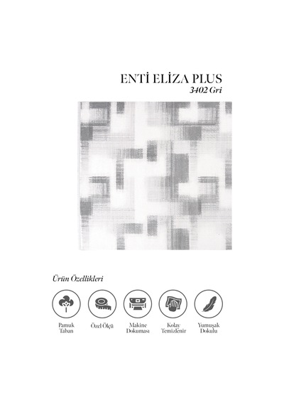 Hoom Rugs Eliza Plus 3402 Gri Modern Salon Halısı Gri