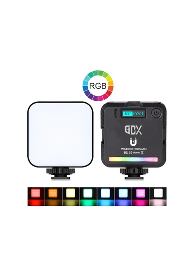 Gdx 64 Rgb Led Mıknatıslı Mobil Video Işığı 2500k-9000k 20 Efektli Cep Led Işık