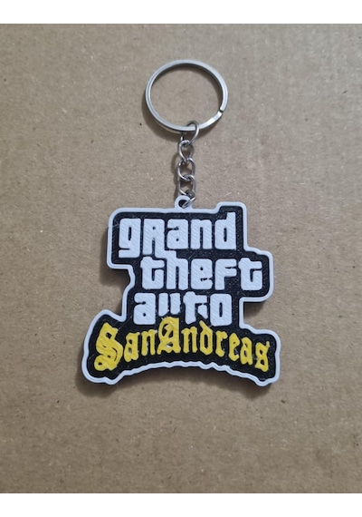 GTA San Andreas Temalı 3D Anahtarlık & Çanta Süsü