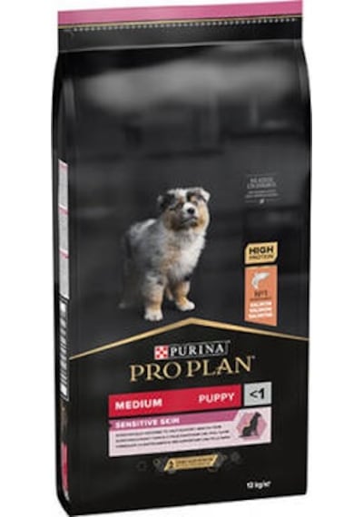 Medium Opti Derma Sensitive Skin Puppy Somonlu Orta Irk Yavru Köpek Maması 12 Kg