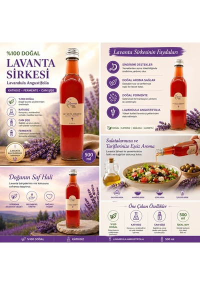 Doğal Lavanta Sirkesi 500 Ml L.angustifolia - Lavanta