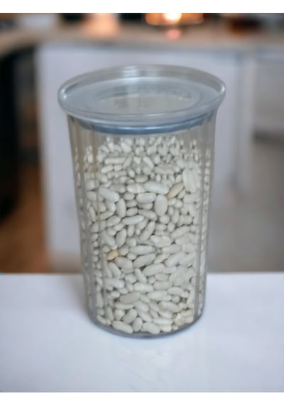 Kuru Gıda Erzak Saklama Kabı Vakumlu Kapak Baharatlık 1 Lt Şeffaf