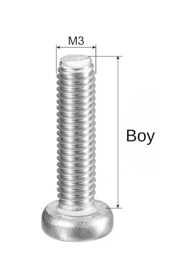 M3x8mm Ysb Vida Dın7985 Yıldız Silindir Başlı Civata 10 Adet Diğer