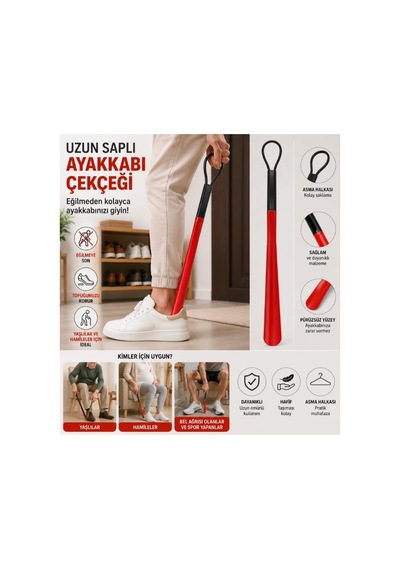 Mucit Home Ayakkabı Çekeceği Uzun Kullanım Sağlam Tasarım Renkli Şeffaf 1 Adet Beyaz