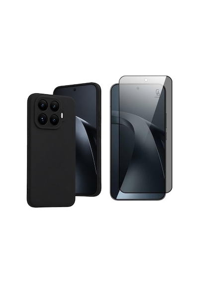 Xiaomi Mi 17t İle Uyumlu Soft Yumuşak Telefon Kılıfı Ve Hayalet Privacy Ekran Koruyucu Seti Siyah