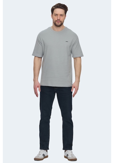 Slazenger Vellamo Erkek Oversıze Gri Tişört Gri