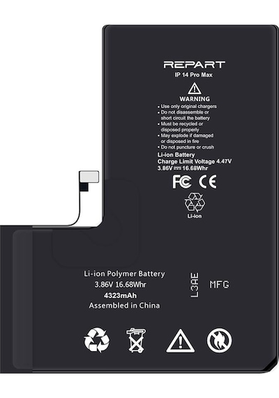 İphone 14 Pro Max Uyumlu Güçlendirilmiş Yüksek Kapasite Batarya - 4690 Mah