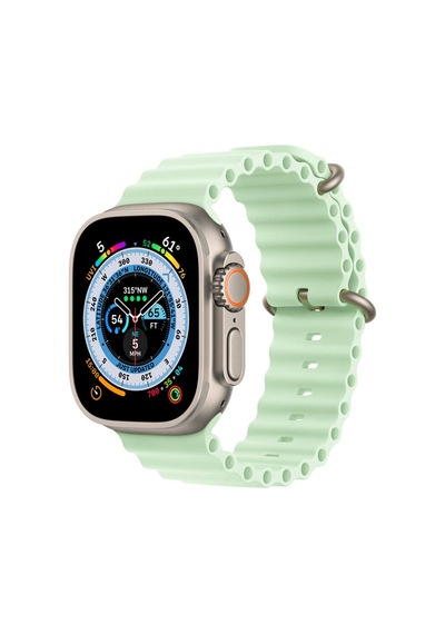 Apple Uyumlu Watch 1 2 3 4 5 6 7 8 Se Ultra 38/40/41mm Ocean Loop Tokalı Kayış Kordon - Açık Yeşil