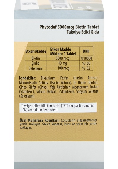 Phytodef Biotin 5000 Mcg 3 x 60 Tablet