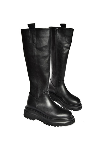 Fox Shoes R312401309 Siyah Kalın Tabanlı Kadın Çizme Siyah