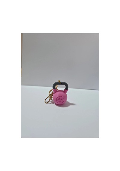 Gym Spor Kettlebell Double Anahtarlık, Çanta Charmı Süsü - Pembe Gold