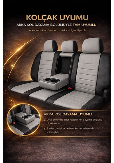 Audi A4 2001 Ve Sonrası Uyumlu Colorline Elegance Deri Gri Siyah