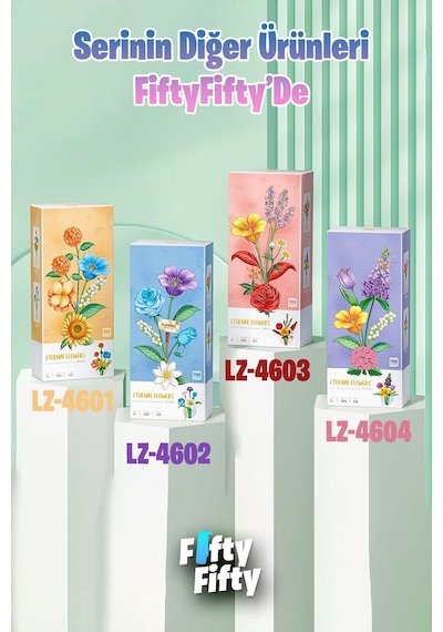 Loz Dekoratif Ve Koleksiyonluk Çiçek Buketi 608 Parça Çiçek Modeli Yapım Seti Fflz-4604vgn