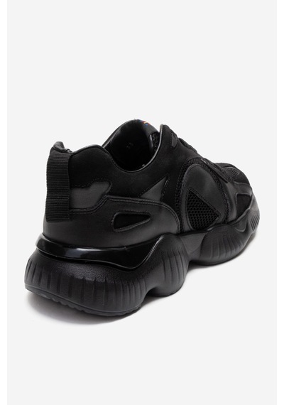 Marcomen Erkek Kalın Tabanlı Sneaker Ayakkabı Gerçek Deri Mc 23291/2 Siyah