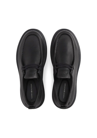 Tommy Hilfiger Siyah Erkek Casual Ayakkabı Comfort Leather Moc Toe Shoe