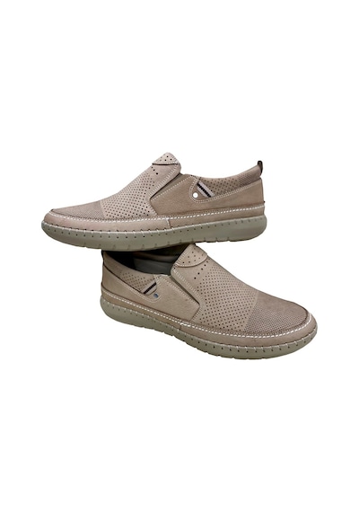 Lazer Baskılı Hakiki Deri Nubuk Kum Yazlık Sula Ayakkabı