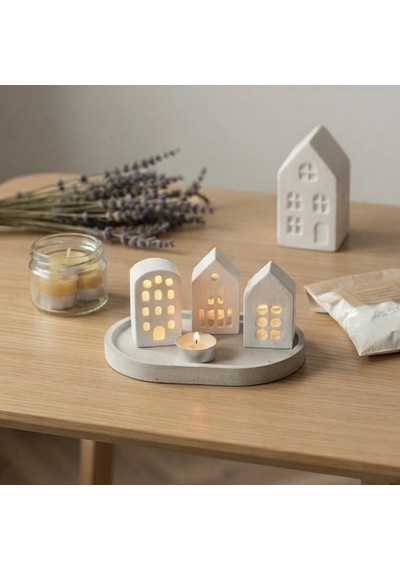 Dörtlü Mini Ev Silikon Kalıp 5.3x2.5 Cm