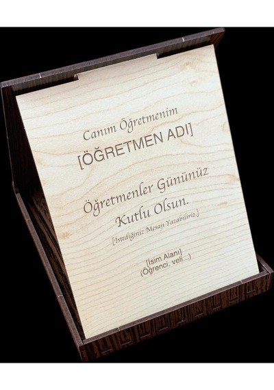 Kişiye Özel Ahşap Öğretmenler Günü Plaketi