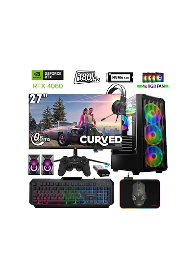 Xaser Thunder X590 Ryzen 7 7700 16gb Ddr5 Ram 512gb M.2 Nvme Ssd 8gb Rtx4060 27" 180hz Oyuncu Tavsiye Sistem