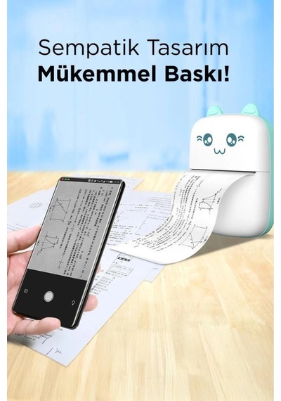 C9 Pembe Mini Yazıcı Taşınabilir Termal Yazıcı Kablosuz Bağlantı Ap Kontrol Cep Yazıcısı Diğer