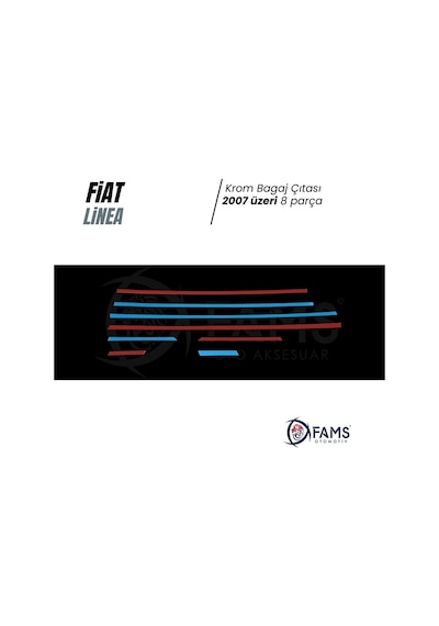 Famsotomotiv Fiat Linea Krom Cam Çıtası 8 Prç. 2007 Ve Üzeri P.Çelik