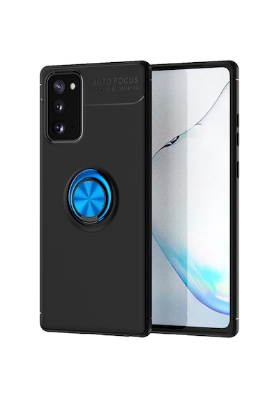 Samsung Galaxy Uyumlu Note 20 Yüzüklü Power Silikon Kılıf Mavi